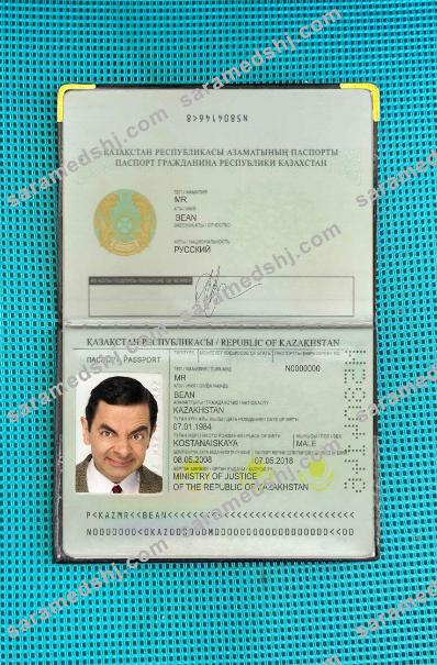 Kazakhstan passport (1991-2009) photo look